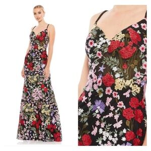 Mac Duggal 67473 NWT FLORAL EMBROIDERED LACE SWEETHEART GOWN